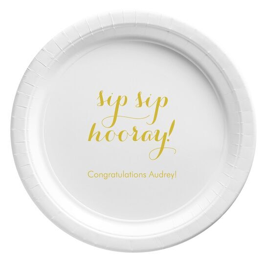 Elegant Sip Sip Hooray Paper Plates